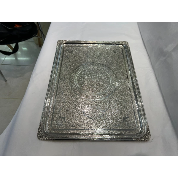 Tavra Gümüş İşlemeli Tepsi