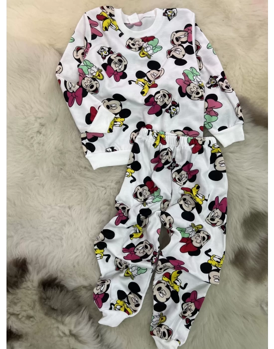 Mickey Pijama Takımı Beyaz