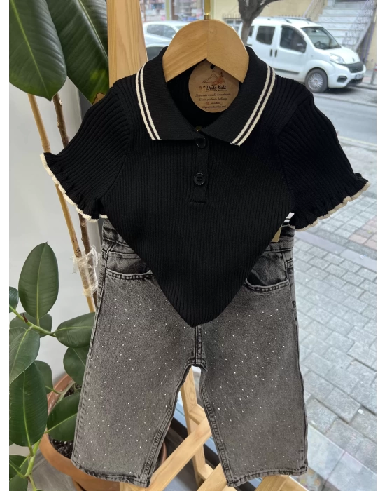 Üst Kalite Taşlı Jean Takım