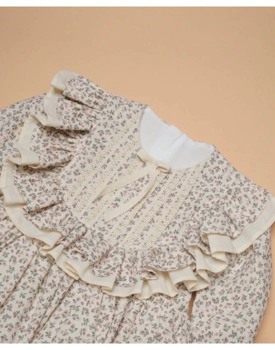 Çiçekli Vintage Elbise (1-4 yaş)