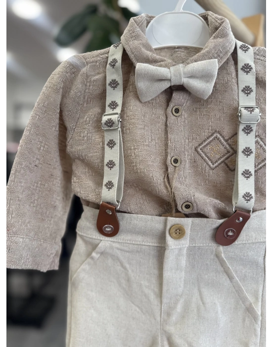 Pamuklu Keten Kahve 4lü Takım (1-4 yaş)