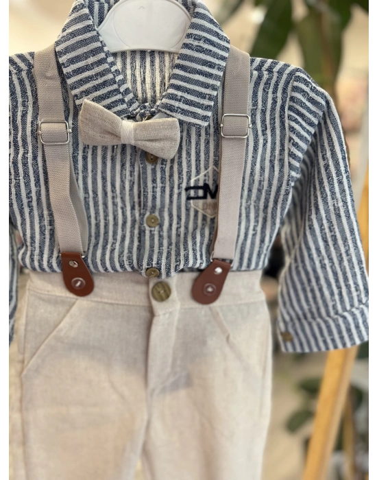 Pamuklu Keten Lacivert 4lü Takım (1-4 yaş)