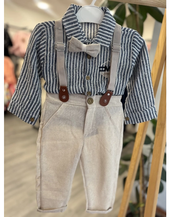 Pamuklu Keten Lacivert 4lü Takım (1-4 yaş)