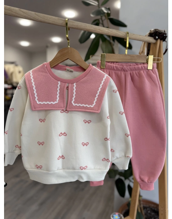 Yakalı Fiyonk Baskılı Takım