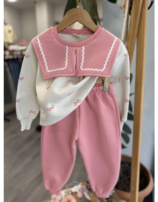 Yakalı Fiyonk Baskılı Takım