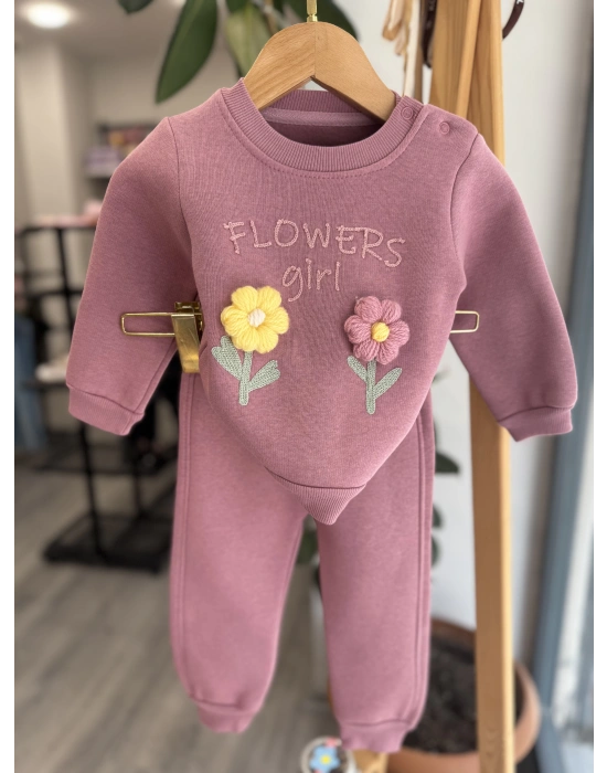 Çiçek Örgülü Takım (6-12 ay)