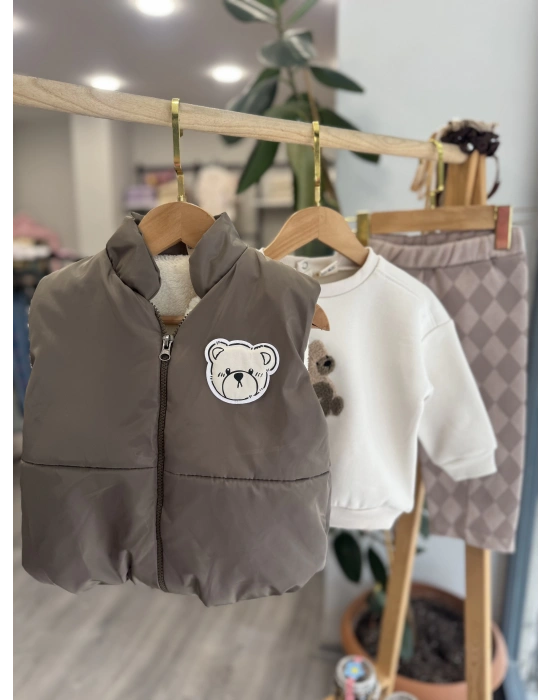 Ayıcık Yelekli 3lü Takım (12-24 ay)