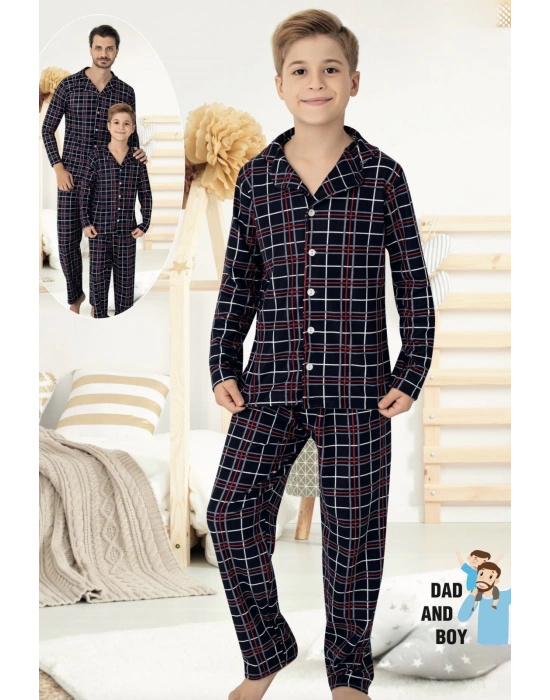 Mavi Çizgili Çocuk Pijama Takımı (5-16 yaş)