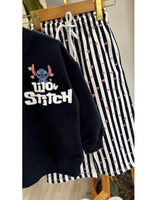 Stitch Baskılı Geniş Paçalı Takım (2-8 yaş)