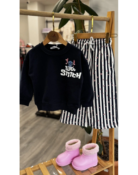 Stitch Baskılı Geniş Paçalı Takım (2-8 yaş)