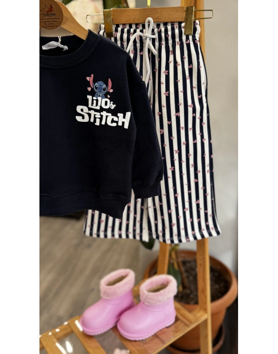 Stitch Baskılı Geniş Paçalı Takım (2-8 yaş)
