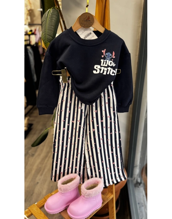 Stitch Baskılı Geniş Paçalı Takım (2-8 yaş)