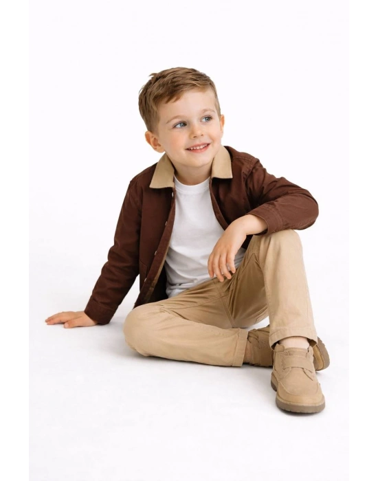 Gabardin Kahve Bej İkili Takım