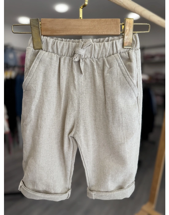 Aksesuarlı Pamuklu Keten Takım (2-5 yaş)