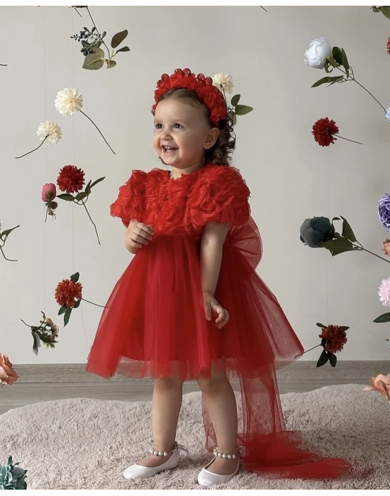 Gül Detaylı Abiye (1-5 yaş)