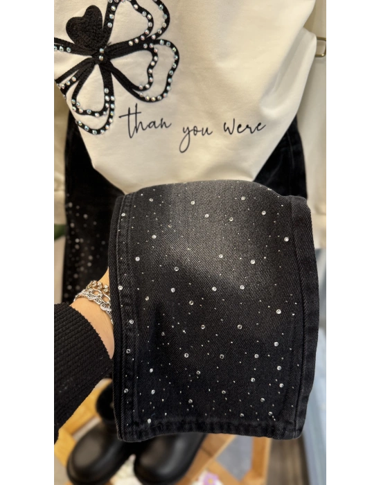 Taşlı Kot Pantolonlu Takım (3-10 yaş)