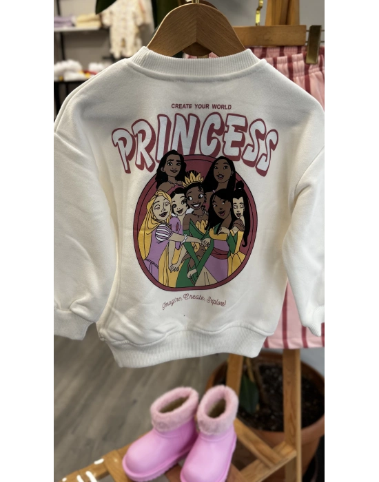 Princess Baskılı Geniş Paçalı Takım (2-8 yaş)