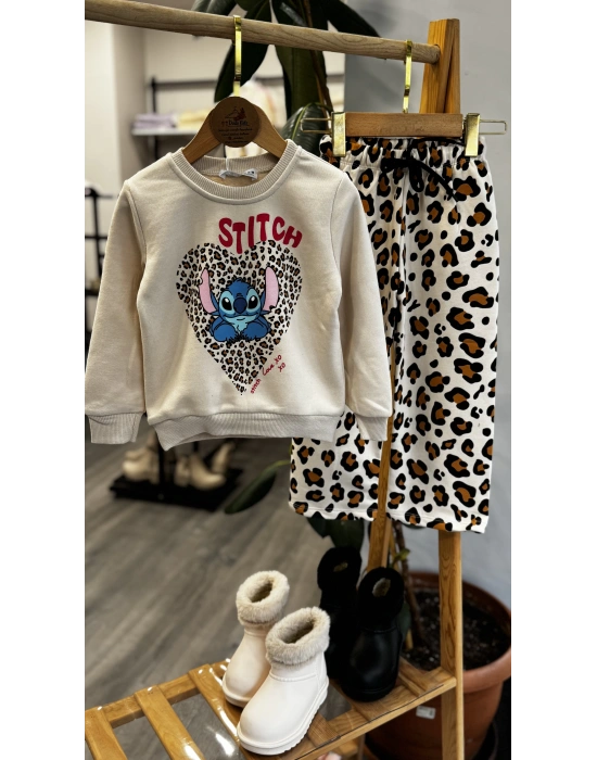 Stitch Leopar Geniş Paçalı Takım (2-8 yaş)