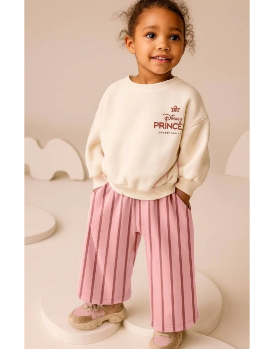 Princess Baskılı Geniş Paçalı Takım (2-8 yaş)