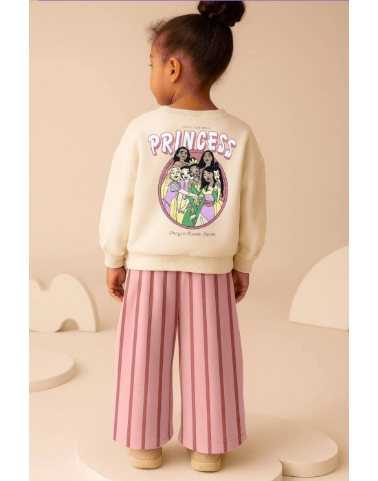 Princess Baskılı Geniş Paçalı Takım (2-8 yaş)