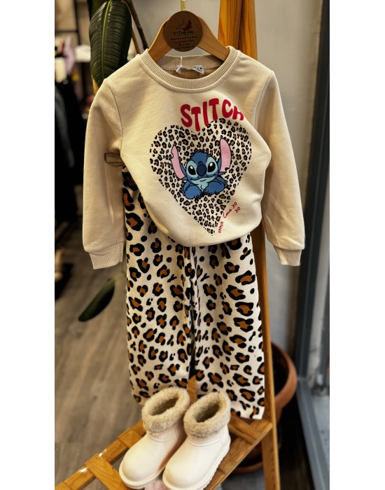 Stitch Leopar Geniş Paçalı Takım (2-8 yaş)