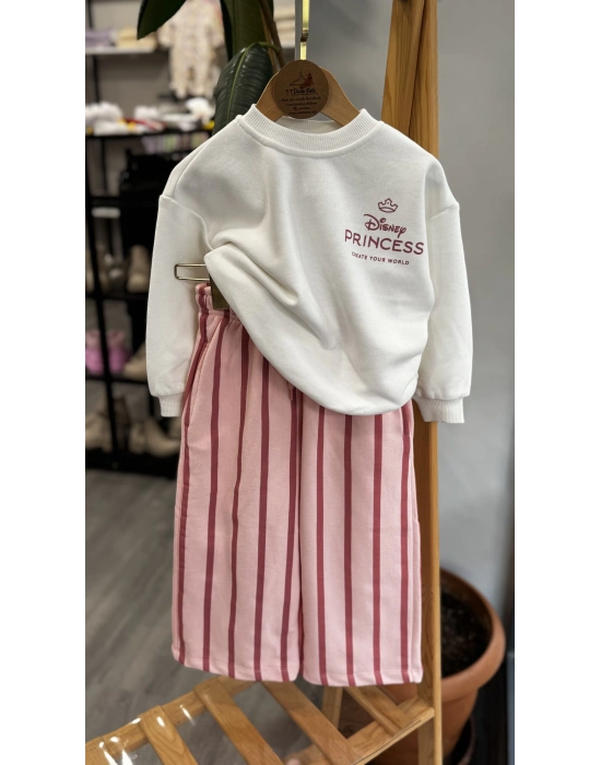 Princess Baskılı Geniş Paçalı Takım (2-8 yaş)