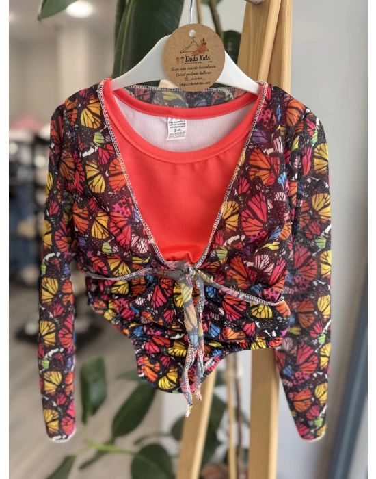 Üçlü Bikini Takımı Nar Çiçeği