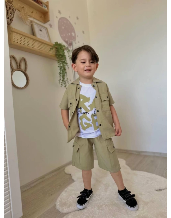 Üçlü Gabardin Ceketli Takım