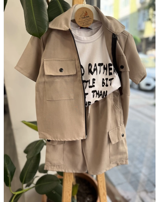 Üçlü Gabardin Kumaş Ceketli Takım