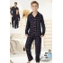 Mavi Çizgili Çocuk Pijama Takımı (5-16 yaş)