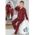 Kırmızı Çizgili Çocuk Pijama Takımı (5-16 yaş)