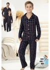 Mavi Çizgili Çocuk Pijama Takımı (5-16 yaş)