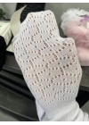 Kendinden Desenli Beyaz Külotlu Çorap
