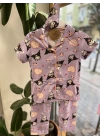 Kromili Uyku Bantlı Pijama Takımı