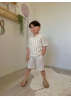 Kahve Çizgili Fermuarlı Takım