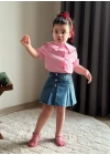 Kalp Yaka Şort Etekli Takım