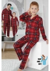 Kırmızı Çizgili Çocuk Pijama Takımı (5-16 yaş)