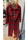 Kırmızı Çizgili Çocuk Pijama Takımı (5-16 yaş)