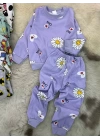 Çiçekli Pijama Takımı Lila