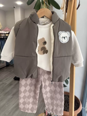 Ayıcık Yelekli 3lü Takım (12-24 ay)