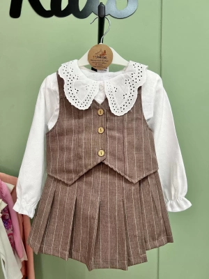 Çizgili Şort Etekli Takım