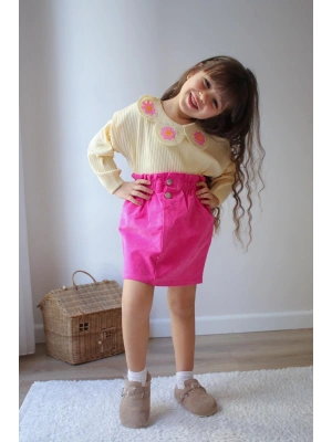 Fuşya Kot Etekli Takım