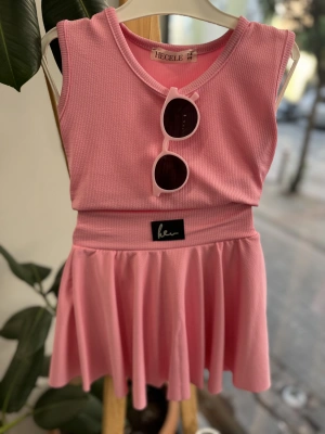 Kendinden Şortlu Pembe Takım