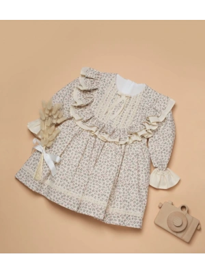 Çiçekli Vintage Elbise (1-4 yaş)