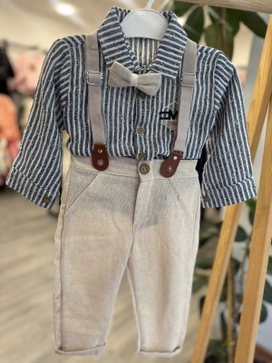 Pamuklu Keten Lacivert 4lü Takım (1-4 yaş)