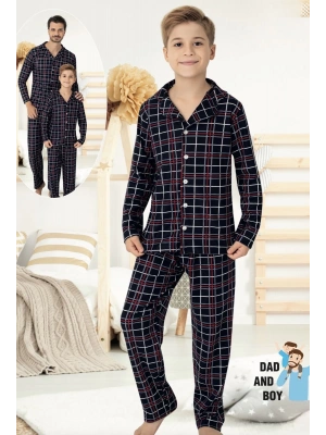 Mavi Çizgili Çocuk Pijama Takımı (5-16 yaş)