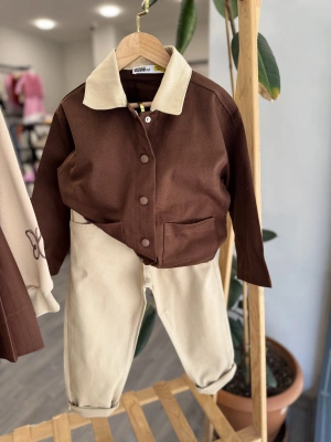 Gabardin Kahve Bej İkili Takım