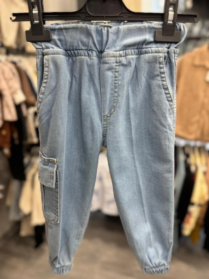 Buz Mavisi Kargo Cep Jean (1-3 yaş)