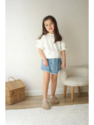 İncili ve Taşlı Şort Etekli Takım