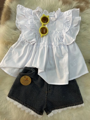 Dantel Şortlu Takım